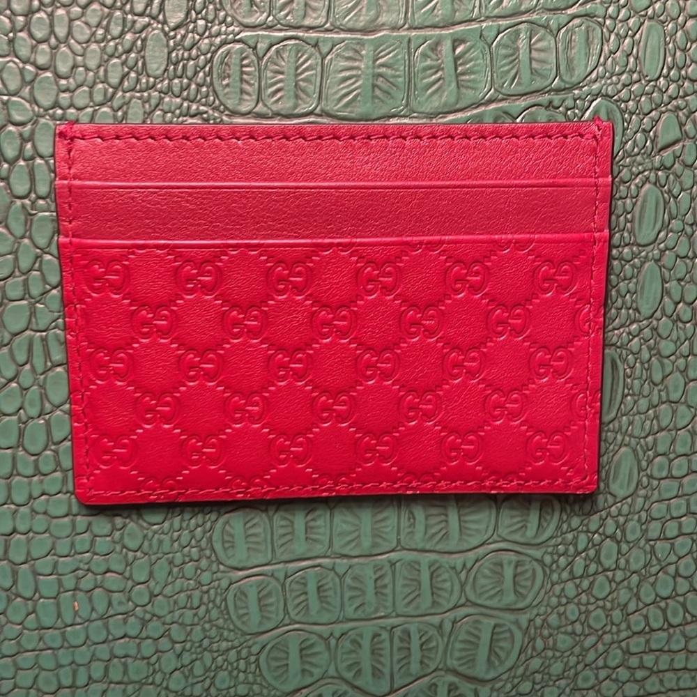 Brand new red Gucci microguccissima card holder wallet - Picture 2 of 3